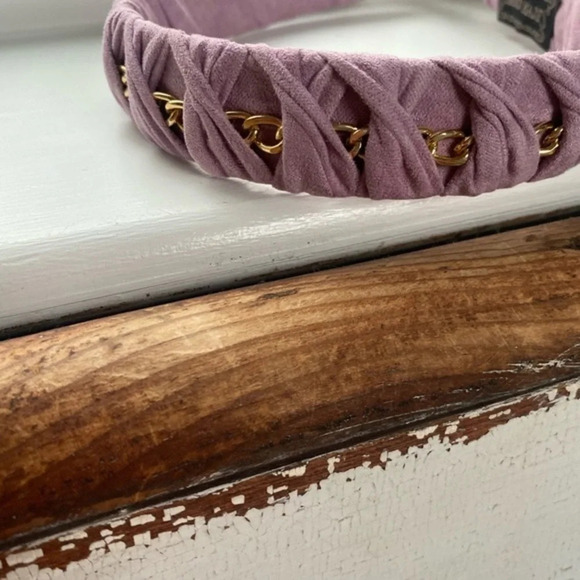 Anthropologie  Purple Braided Gold Chain Headband - Picture 4 of 4